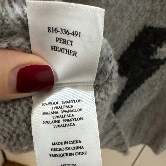 Rails Gray Sweater with Black Lightning Bolts - Picture 6 of 6